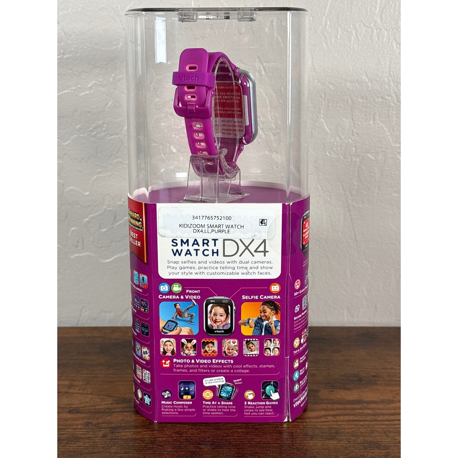 VTech KidiZoom Smartwatch DX4 Purple Kids Digital Camera Watch 80-575210 NEW
