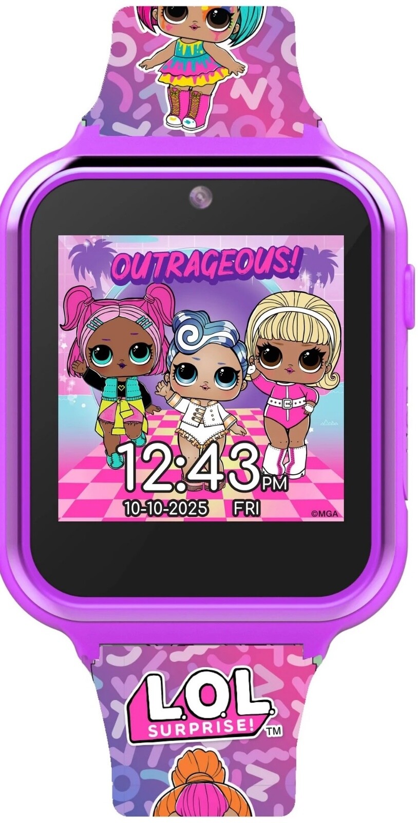 Kids Interactive Smartwatch Fitness Games Camera Calculator LOL Surprise Purple