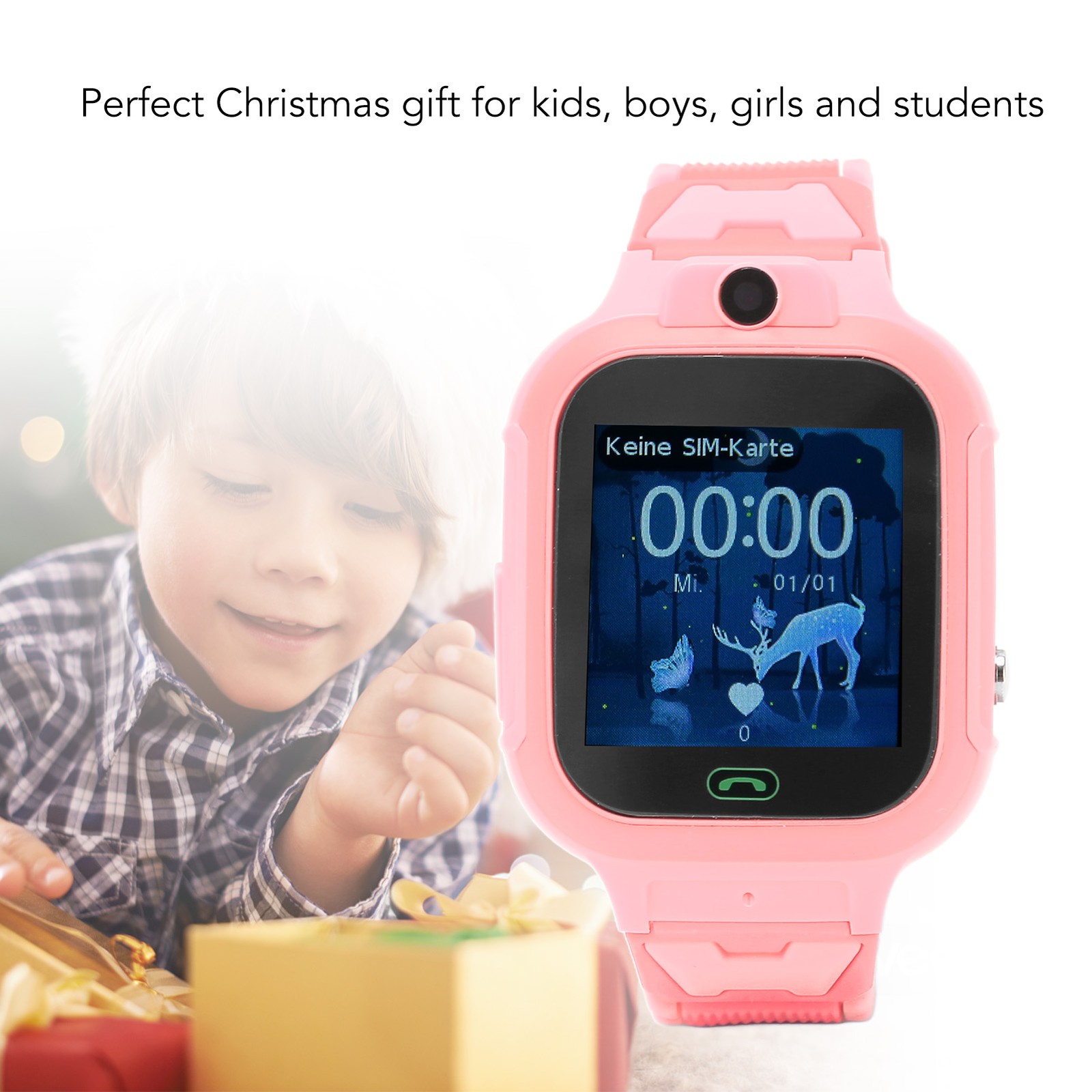 4G Kids Smartwatch IP67 Waterproof Touch Screen 2 Way Voice Video Call SOS ECWH