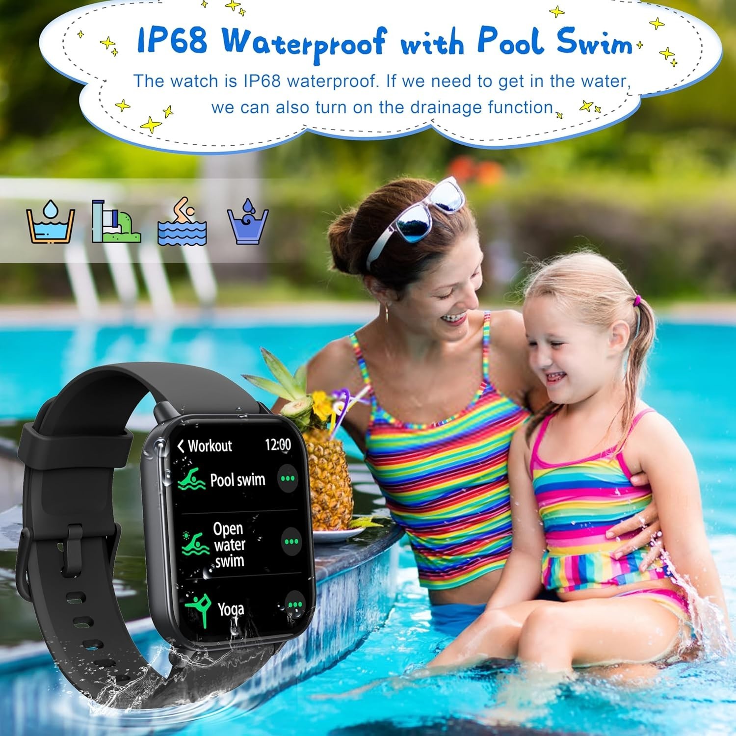 Kids Activity Tracker Smart Watch – 1.8′ Display, Health Monitoring Features