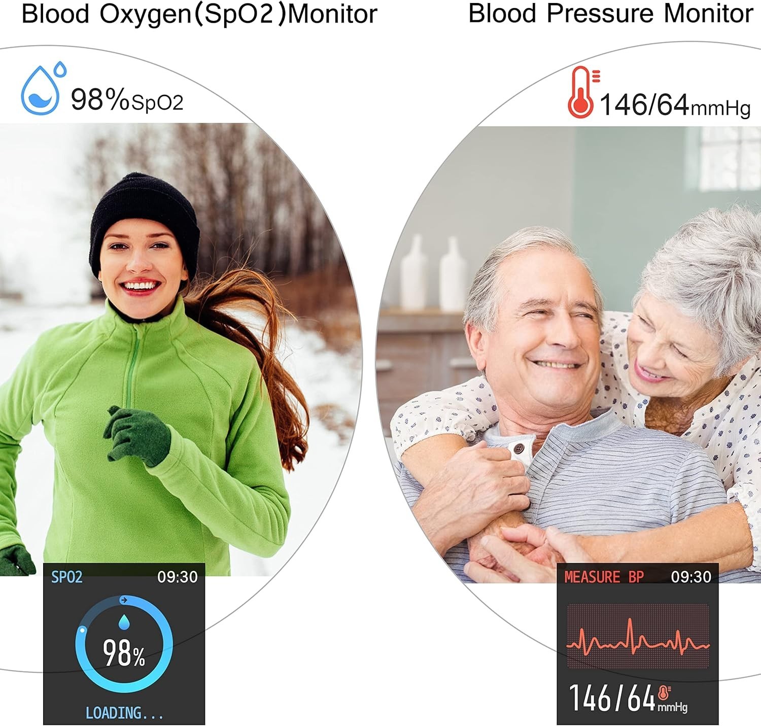 Smart Watch, Smartwatch with Blood Pressure, Blood Oxygen Monitor, Fitness Track
