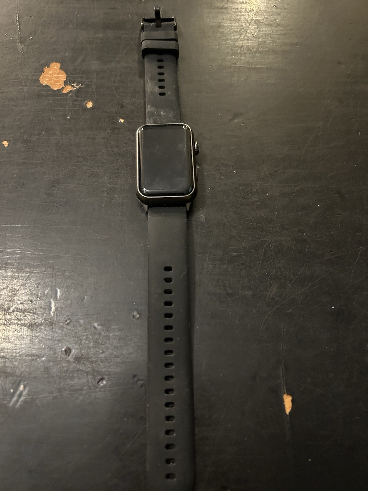 Black Silicone Band Smart Bracelet Sports Health Digital Watch untested