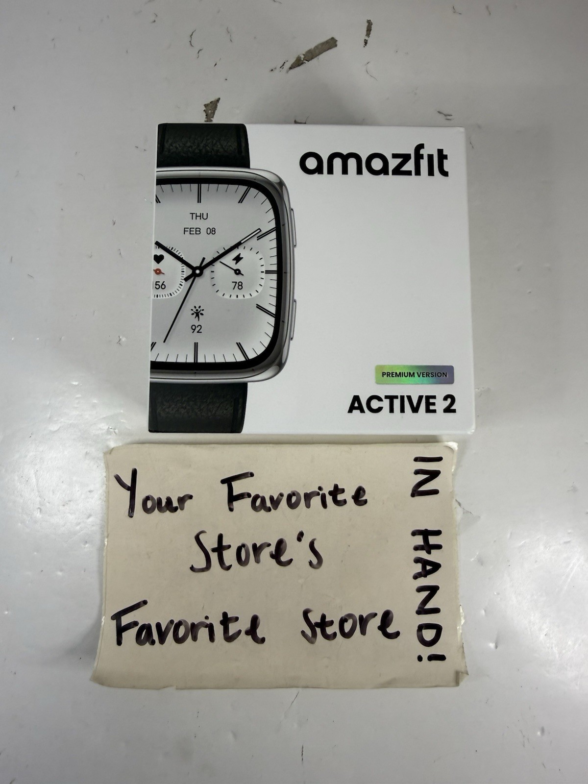 Amazfit ACTIVE 2 Premium Version Square Smartwatch – Black Leather – NEW!