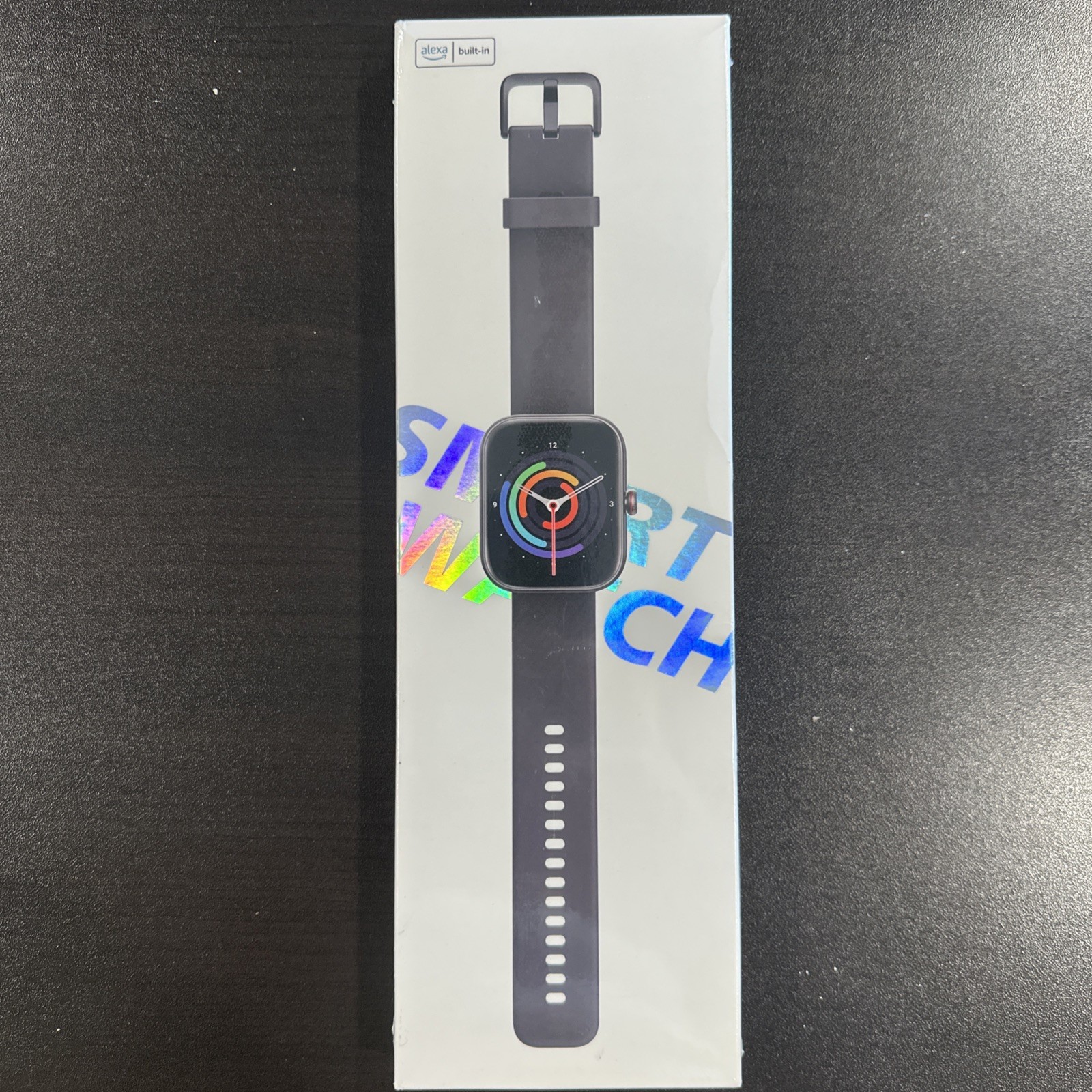 NIB, BLACK SMART WATCH- IDW20 Smart Watch Build-in Alexa WP Heart Rate Monitor