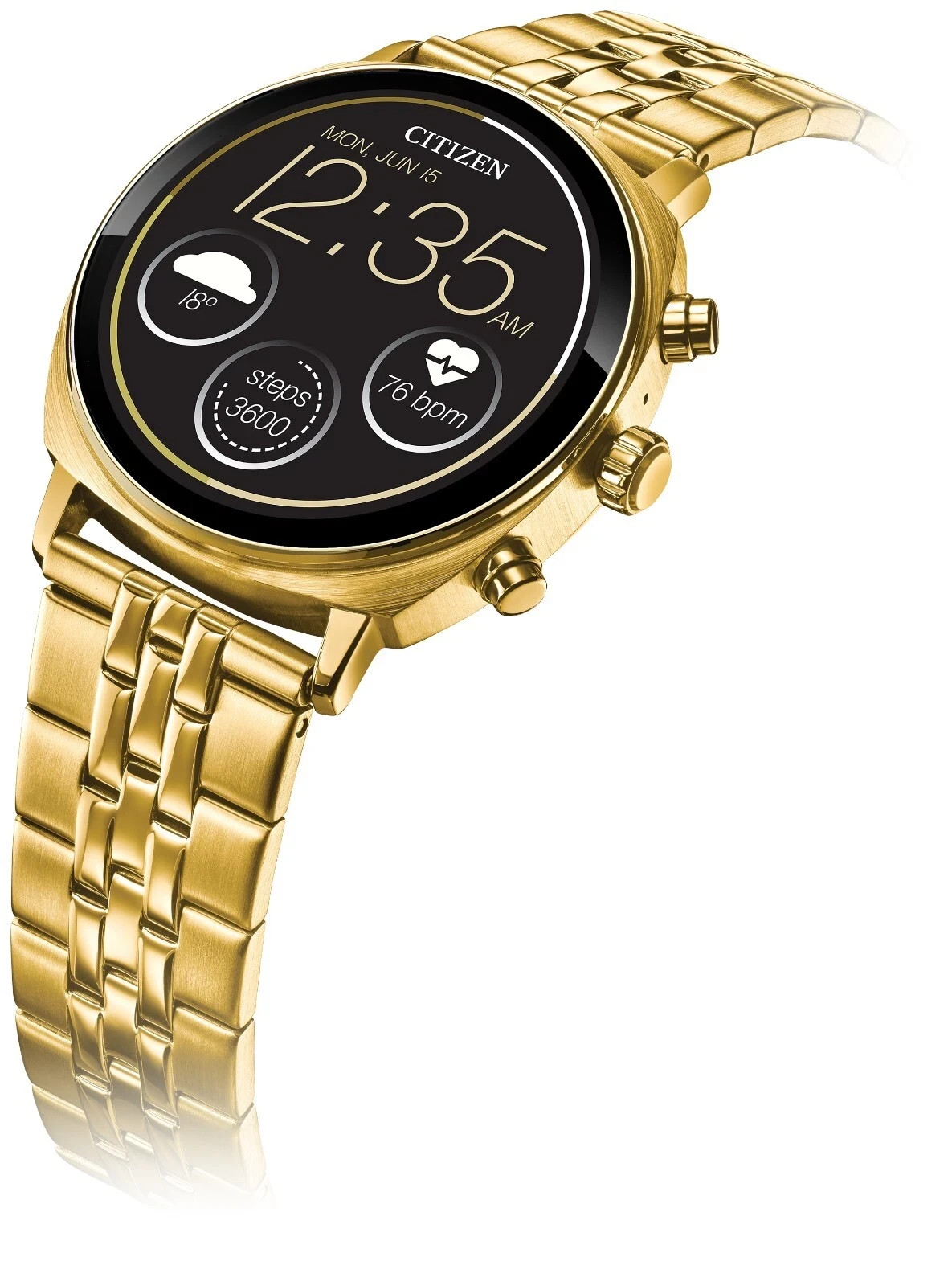 Citizen CZ Smart Touchscreen Gold Stainless Steel Smart Watch 41MM MX1002-57X