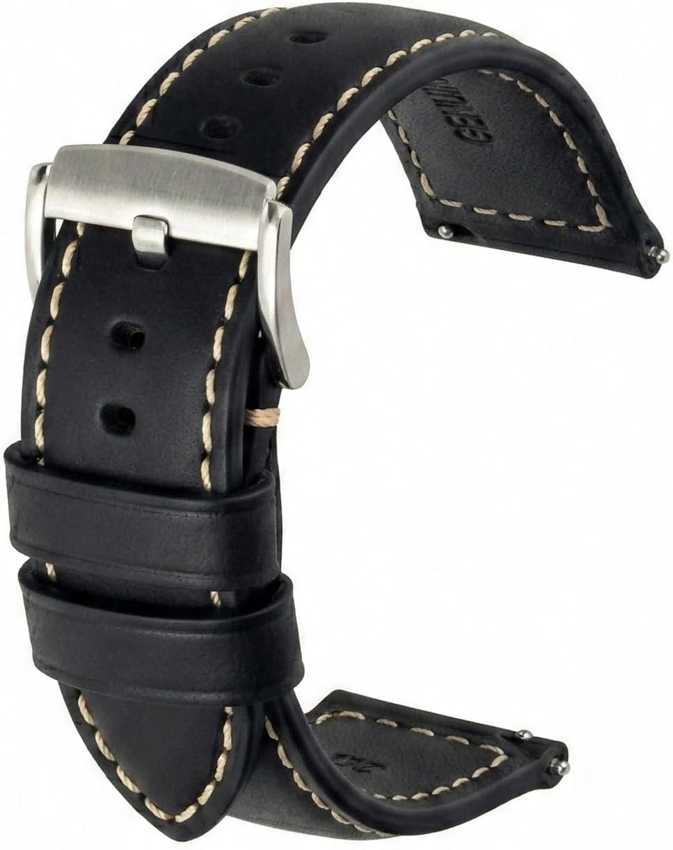 22mm Quick Release Crazy Horse Leather Watch Band for Samsung Gear S3, Premium Q