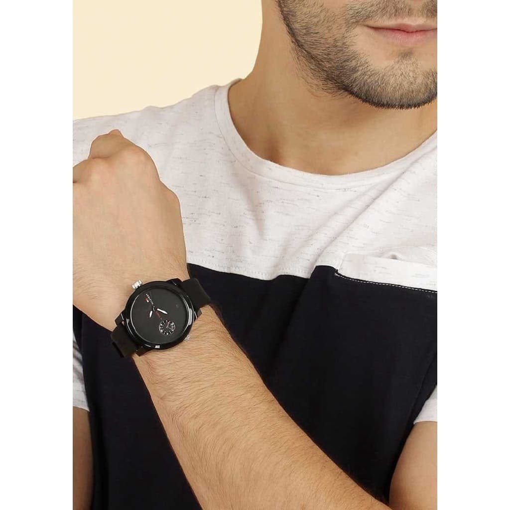 Tommy Hilfiger Denim Men’s Women’s Quartz Watch 1791326 Black Silicone Strap