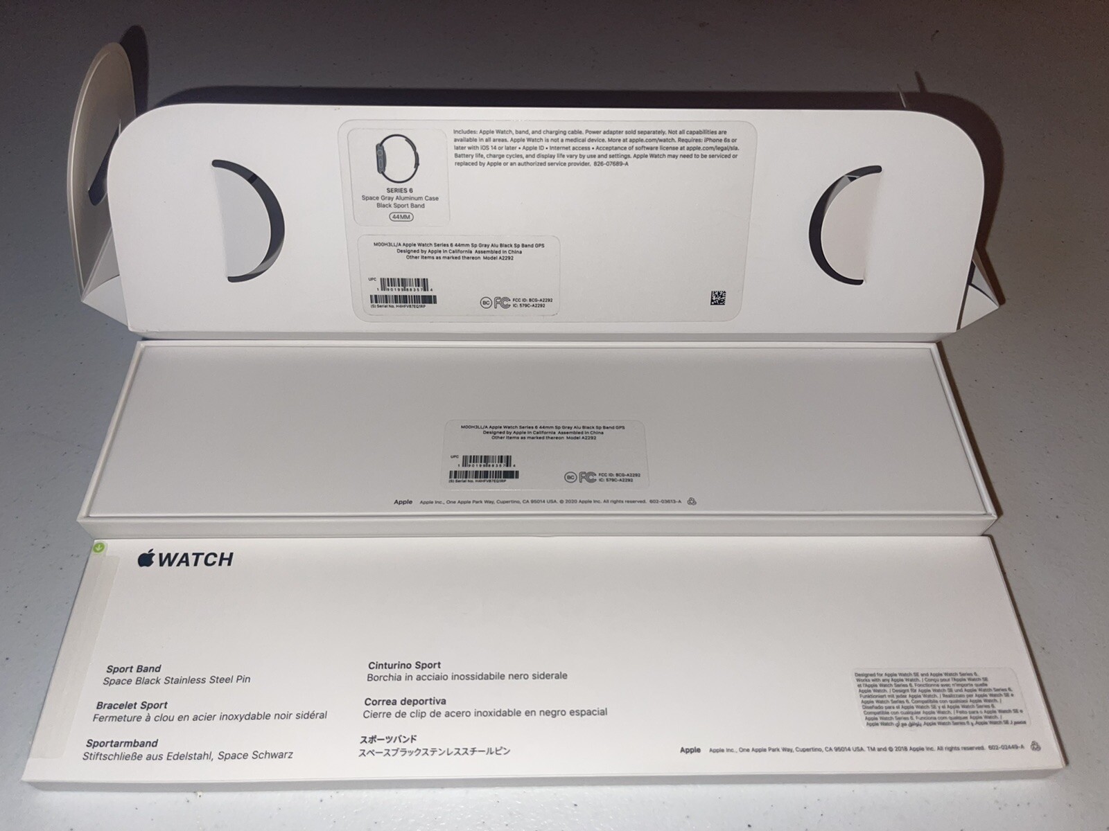 Apple Watch Series 6 (GPS) 44mm with Black Sport Band – Space Gray M00H3LL/A
