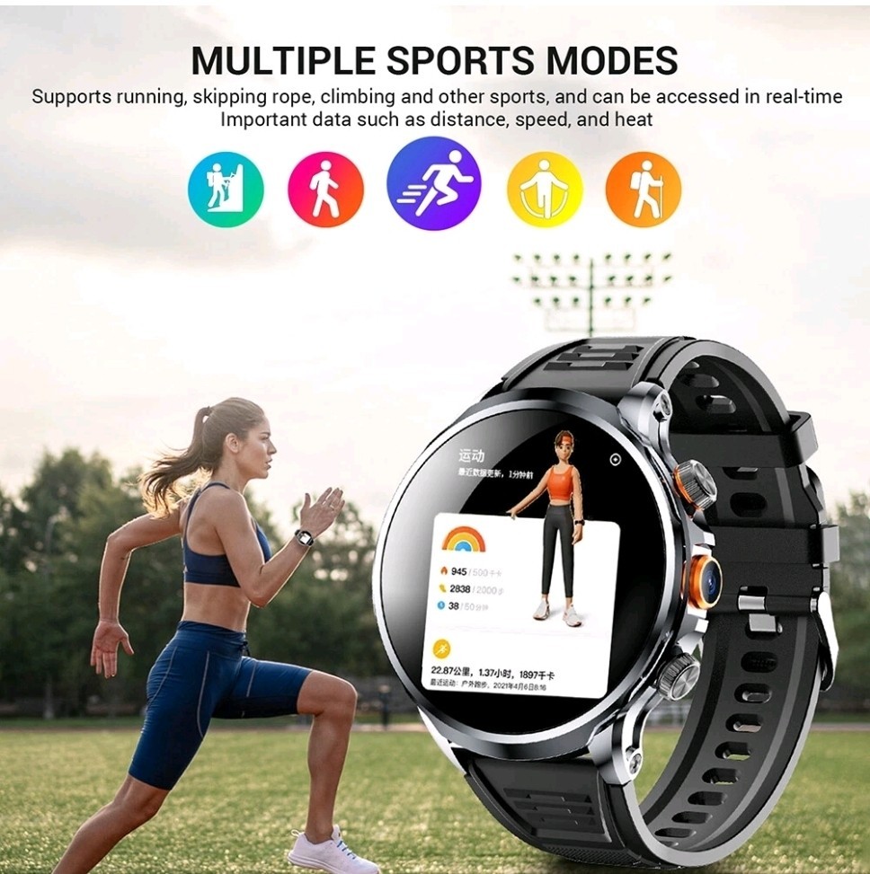 Smart Bracelet 46mm Stainless Steel GPS Camera Fitness Tracker White/Black