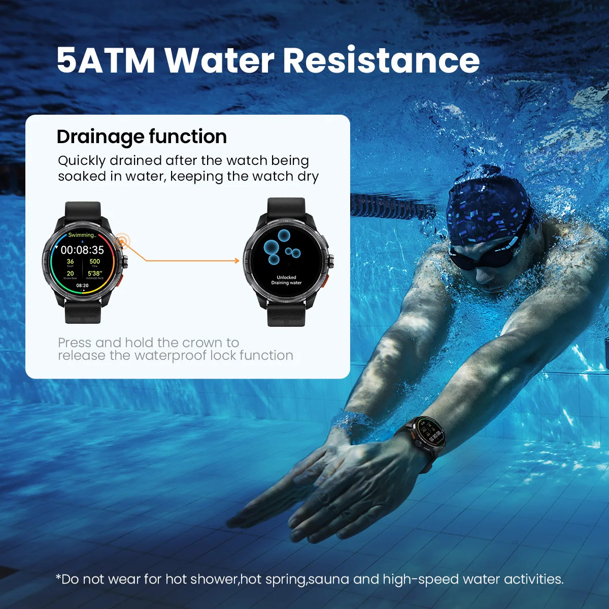 HAYLOU smartwatch 1.6 amoled 5atm waterproof bluetooth call sports watch