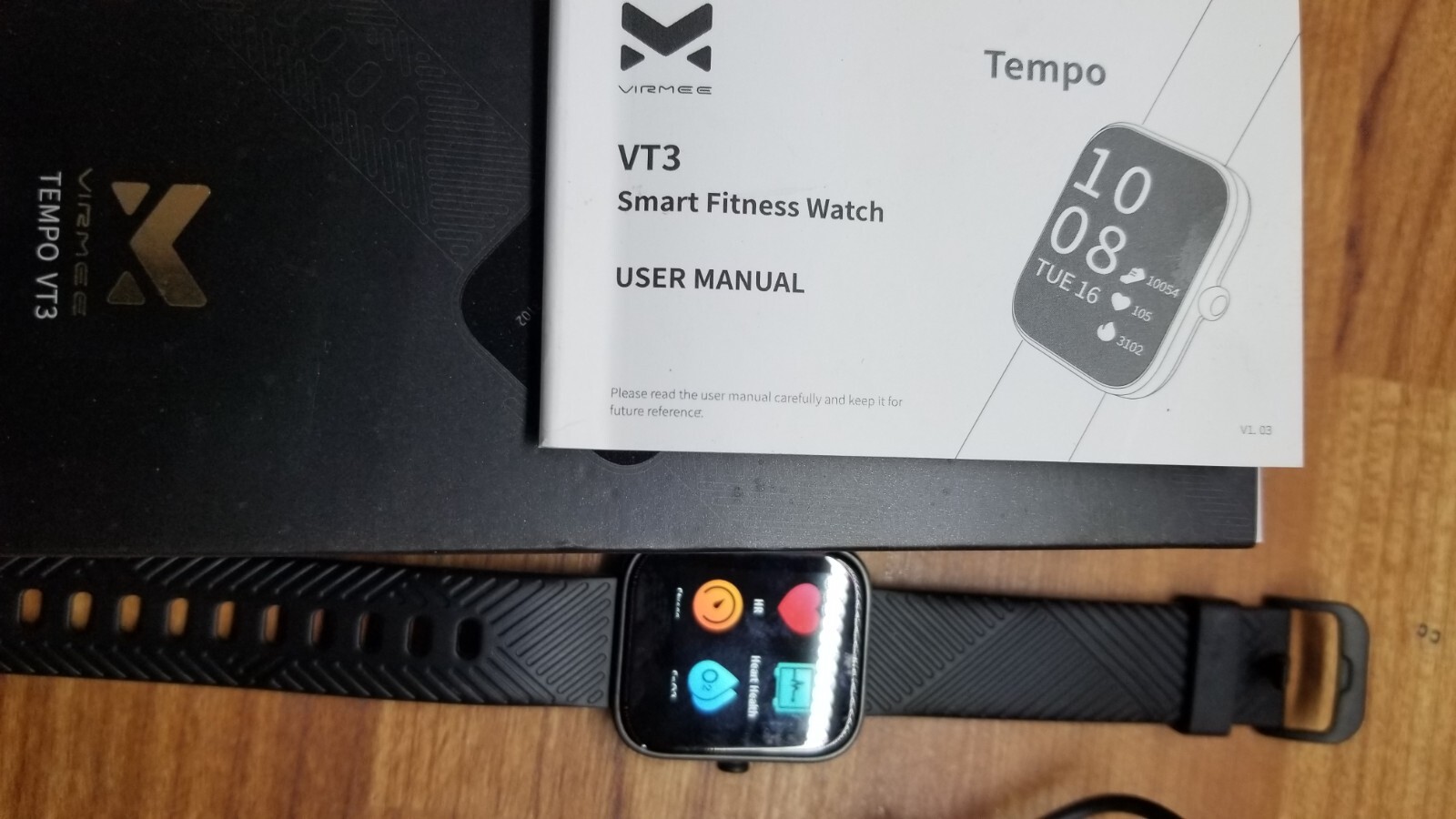 Virmee Tempo VT3 Smart Watch Android, iPhone, IOS Fitness Tracker Health Track