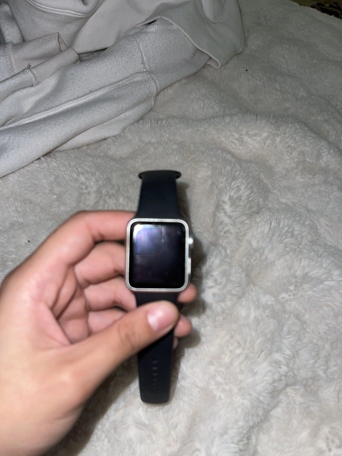 Apple Watch Sport 38mm Aluminum Case Black Sport Band – (MJ2X2LL/A)