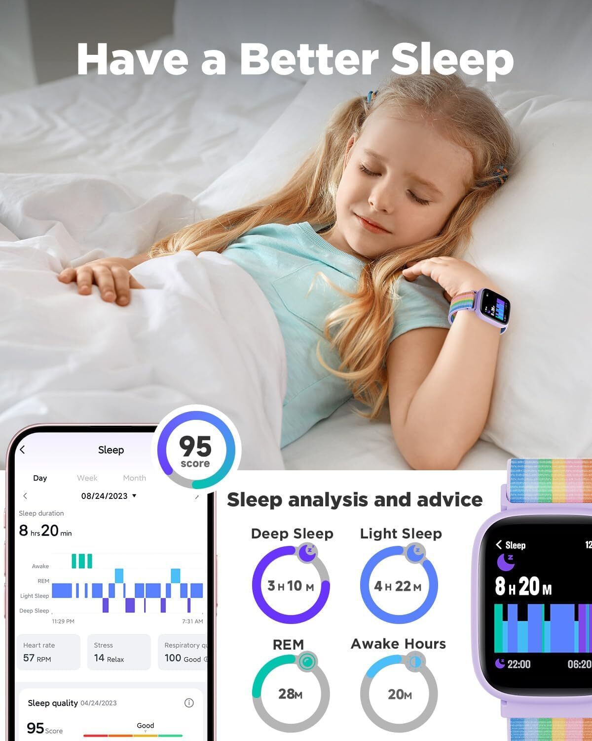 Smart Watch for Kids 1.8″ Fitness Tracker Watch Pedometer Puzzle Games for Kids
