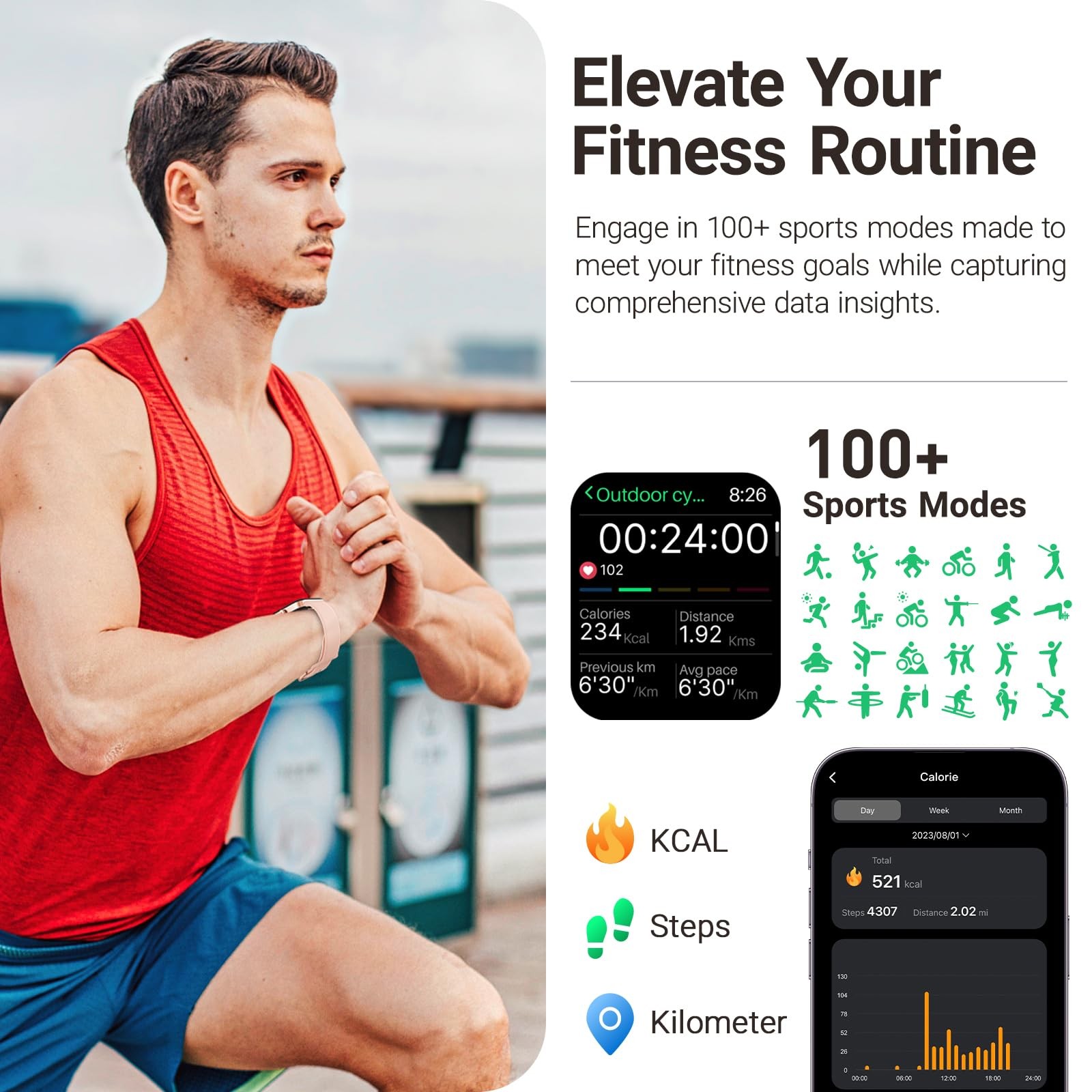 TOZO AMOLED S4 AcuFit One Smart Watch 1.78″ Ultra-Clear BT Call Health Tracker