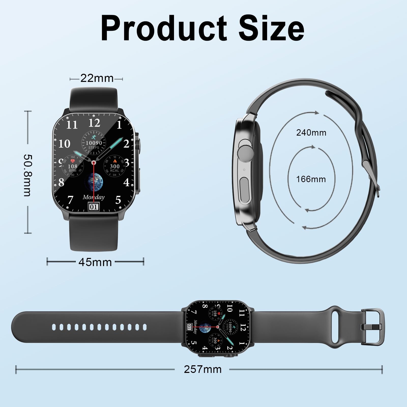 Smart Watch for Men, 2.01″ AMOLED Curved Display Fitness Tracker with Answer/…