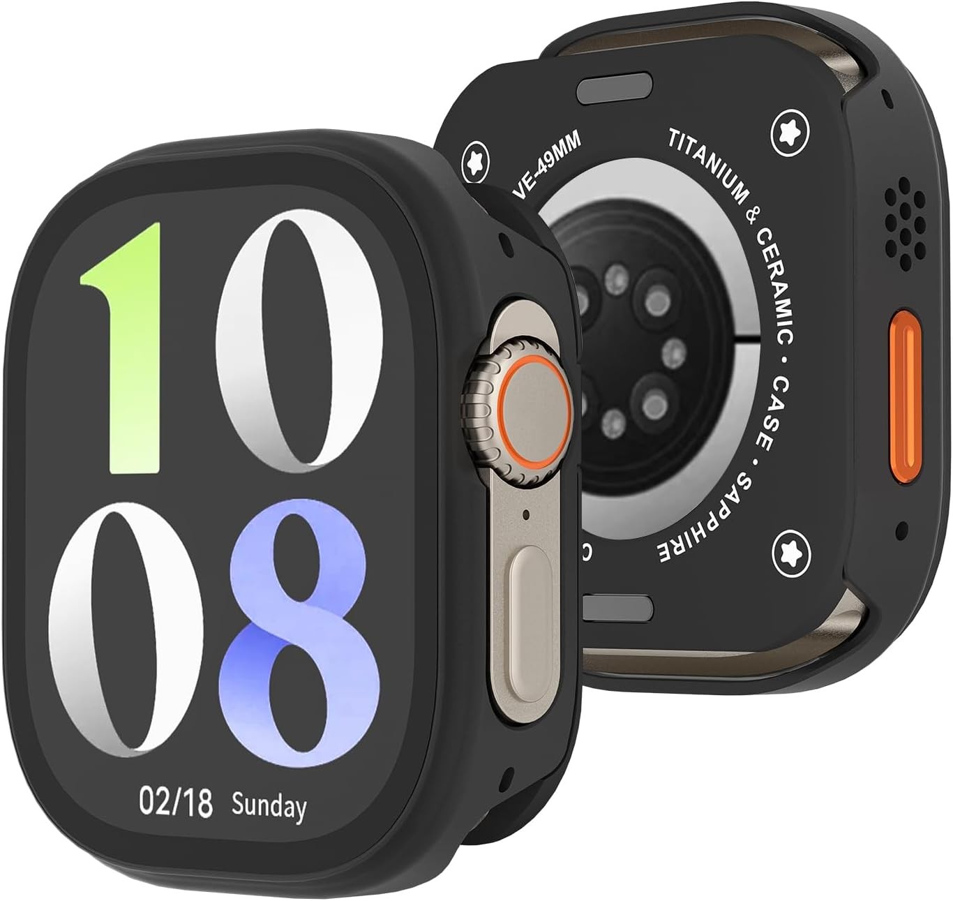 3 in 1 Metal Case for Apple Watch Ultra 49mm, Aluminum Alloy Bumper & Protector