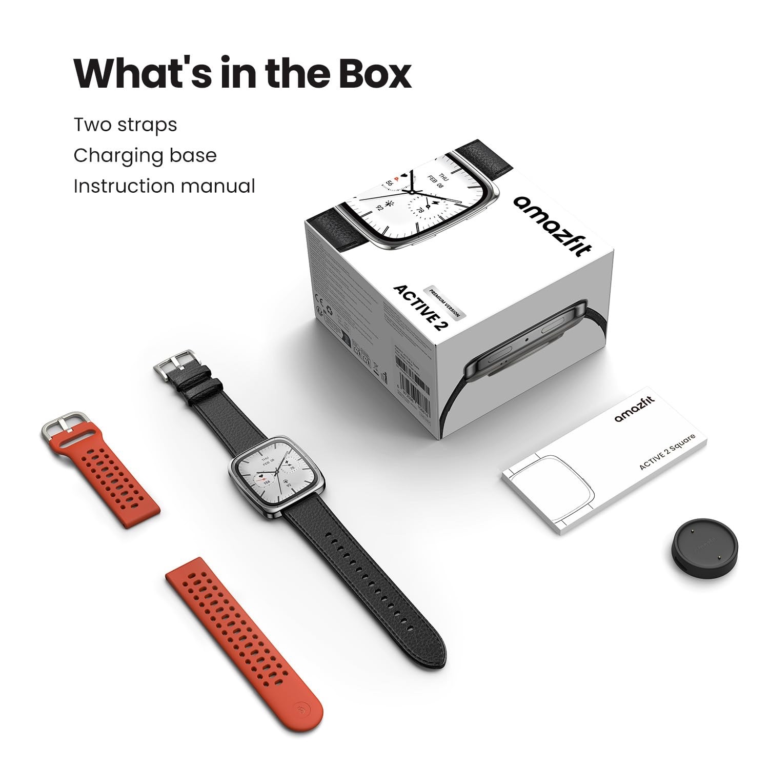 Amazfit Active 2 Square (Smartchoice), 2000 Nits Bright AMOLED Display
