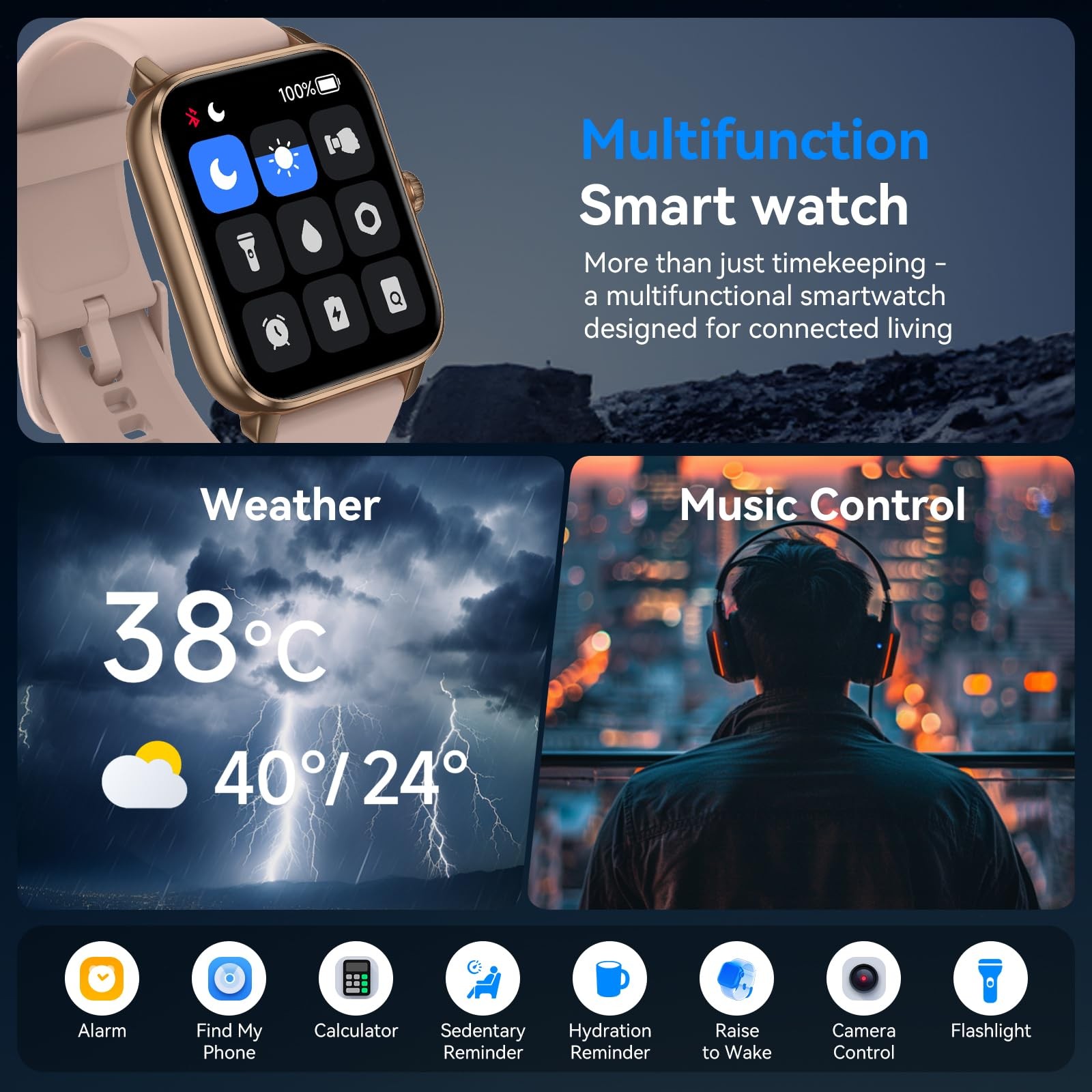 Watches for Men with Alexa Built-in, Bluetooth , 1.85″ HD Touchscreen, 120+ S…