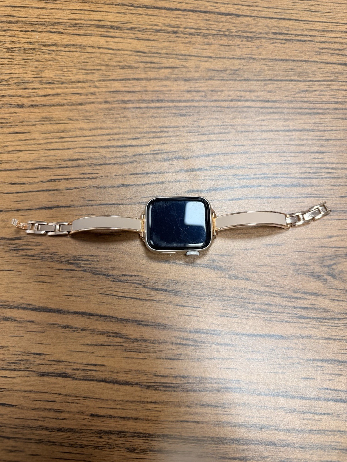 Apple Gold Aluminum Smart Watch Gold Metal Band Compatible with iOS