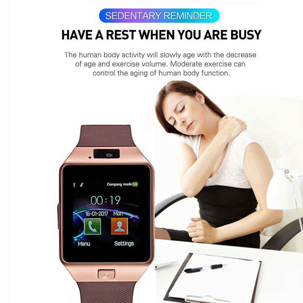 Men Women Smart Watch SIM Camera Sport Wristwatch Bluetooth Bracelet for Android