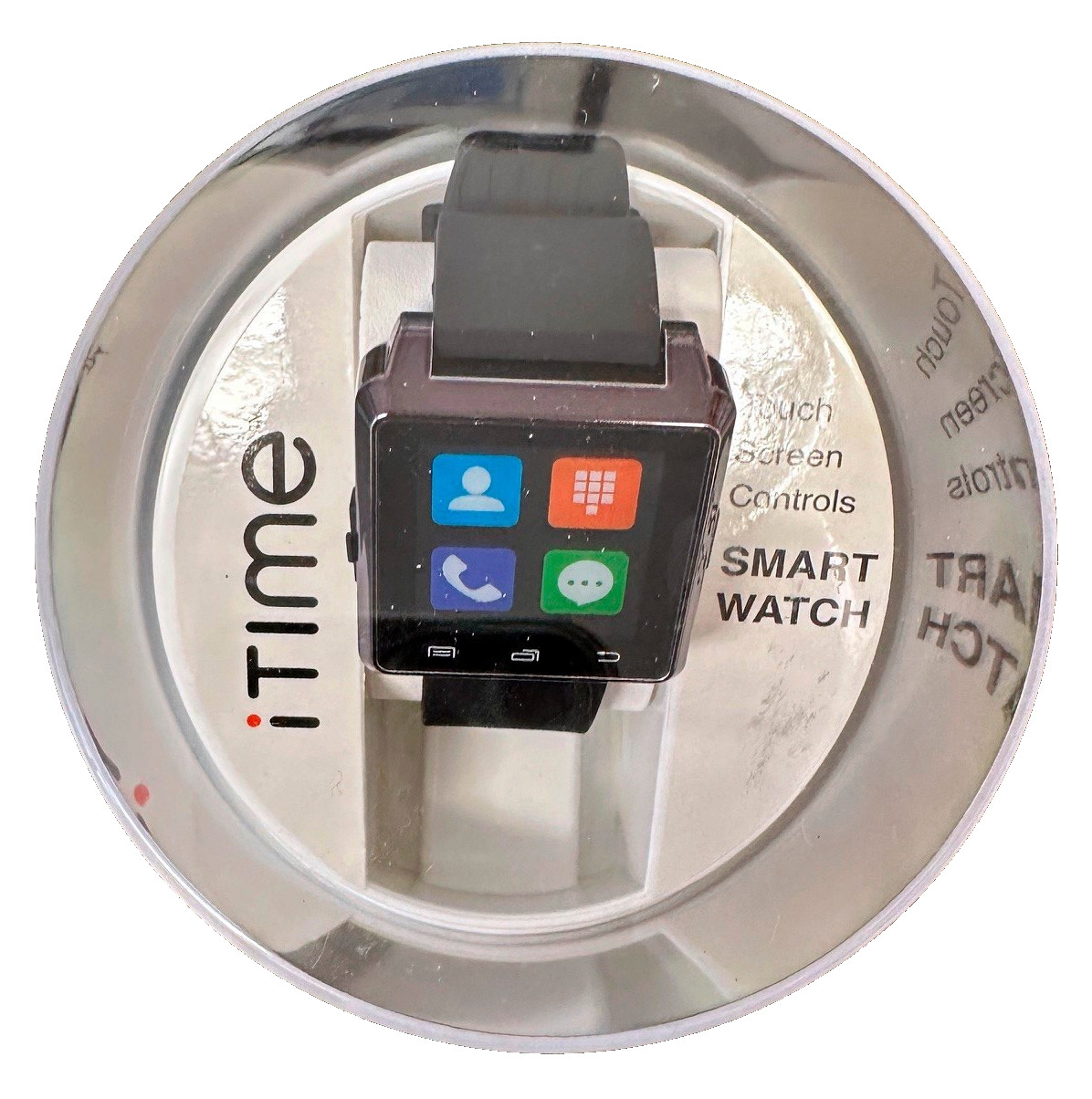 iTime Smart Watch Black Silicone Band Touch Screen Android BRAND NEW