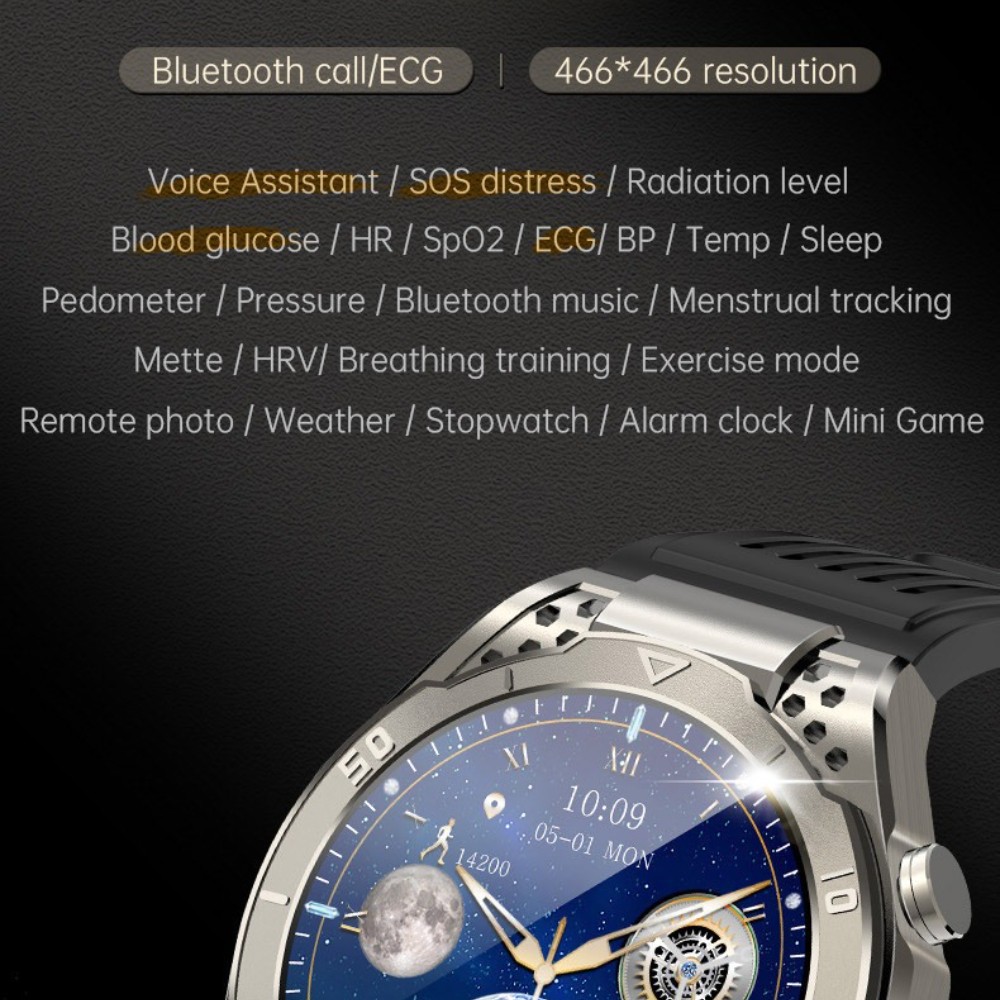 2026 Military Smart Watch For Men Bluetooth Call Rugged Tactical Fitness Tracker
