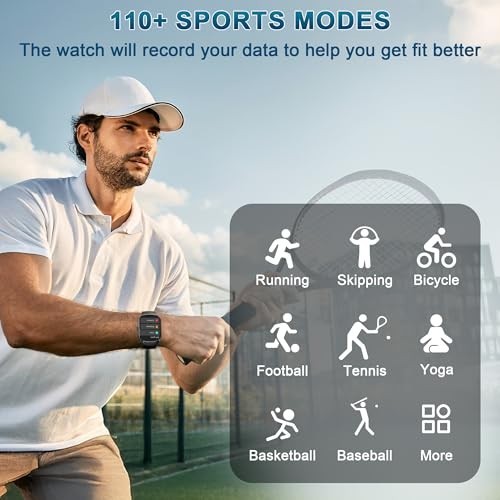HD Curved Screen Smart Watch for Men & Women, Fitness Tracker, IP68 Waterproof,