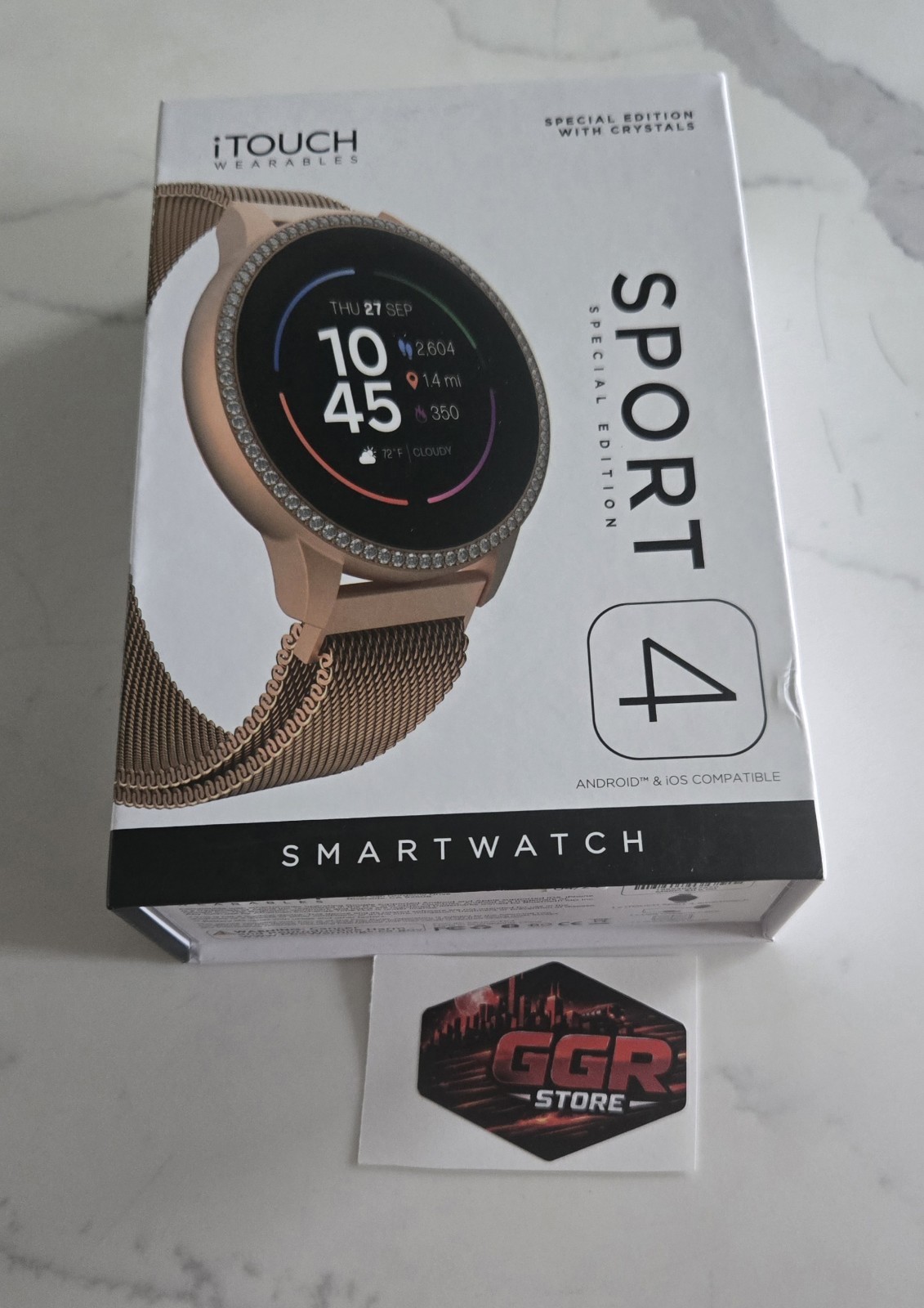 iTouch Sport 4 Unisex Adult Multi-Function Rose Goldtone Smart Watch TP4E02-C29