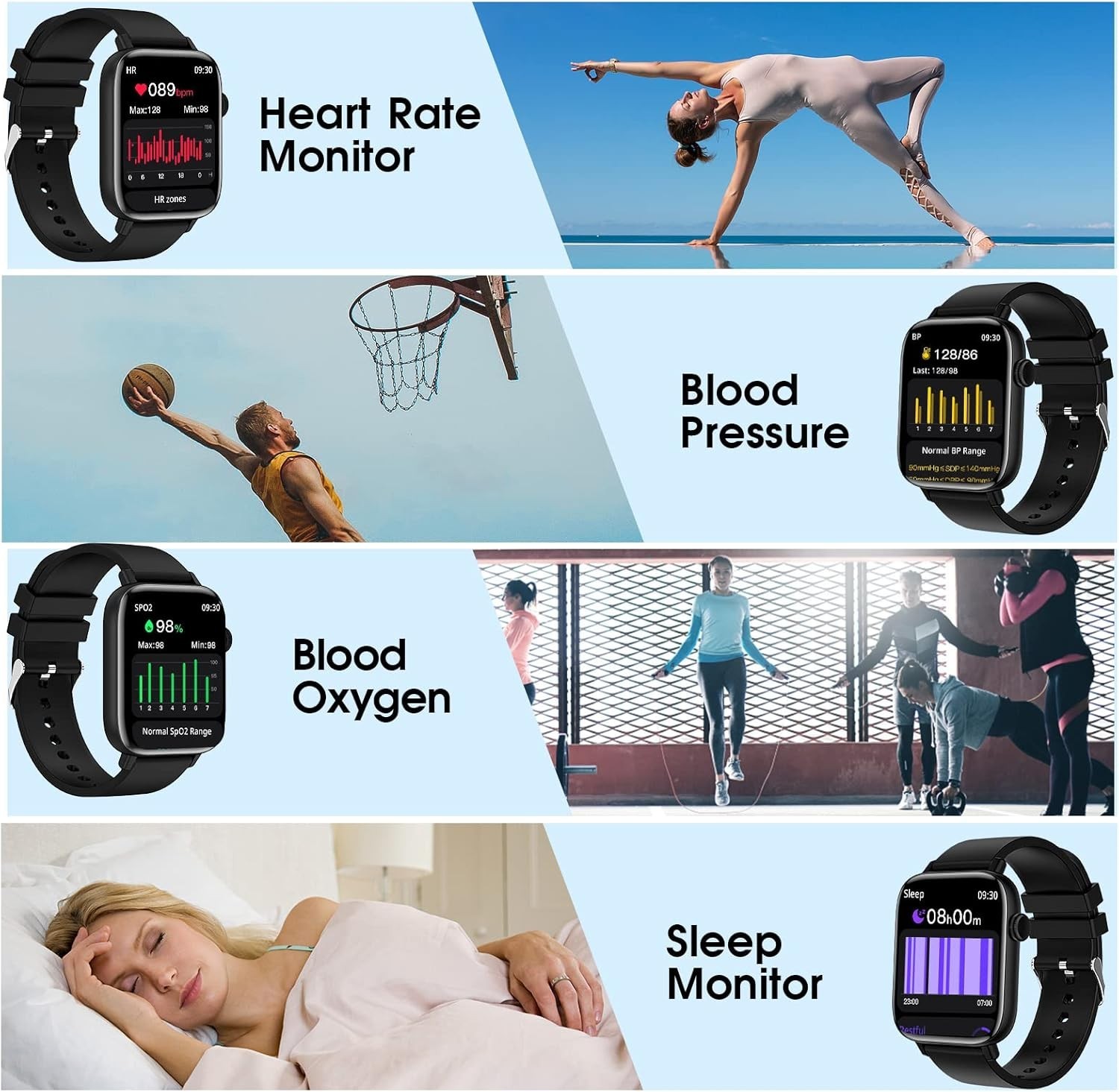 Smart Watch for Android iPhone, 1.9″ Fitness Tracker with Answer/Make Calls …