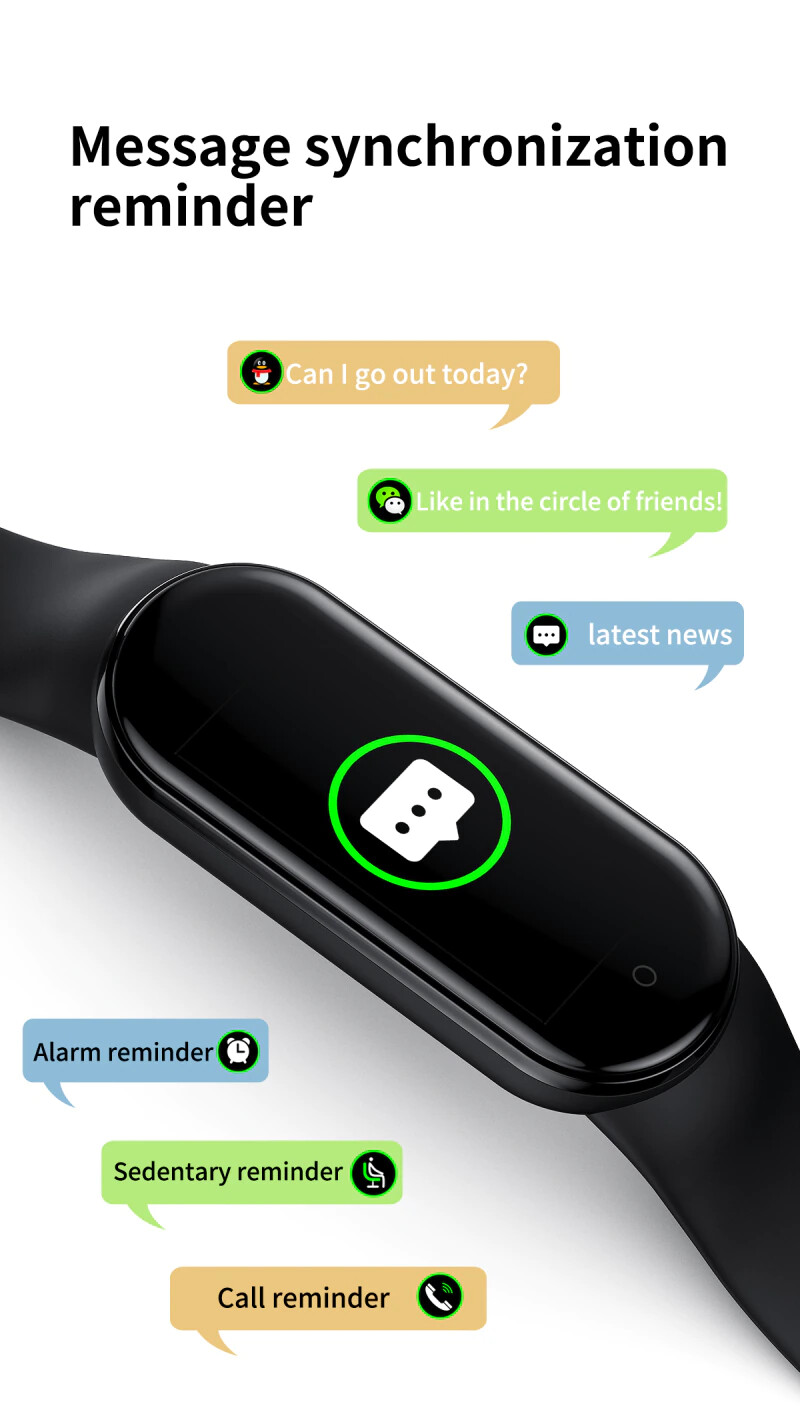 M6 Smart Band Watch Bracelet Wristband Fitness Tracker Blood Pressure Heartrate