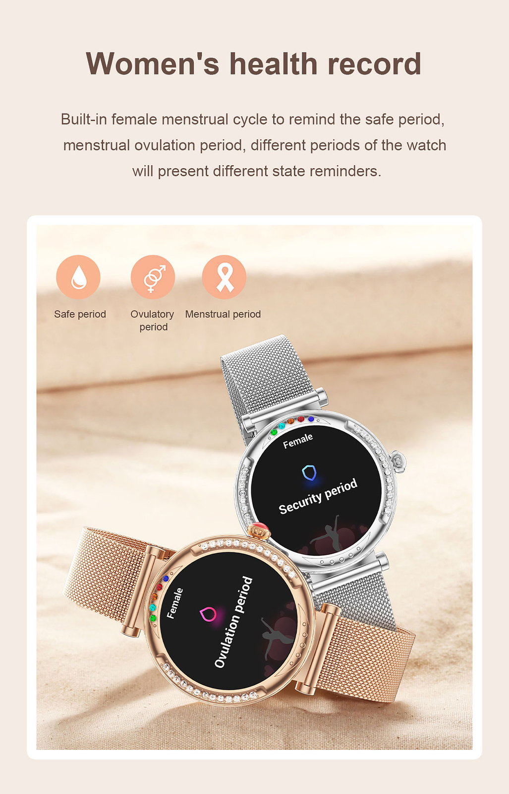 Smart Watch for Girls Women Sleep Monitor Wrist Watch Sports Fitness Tracker