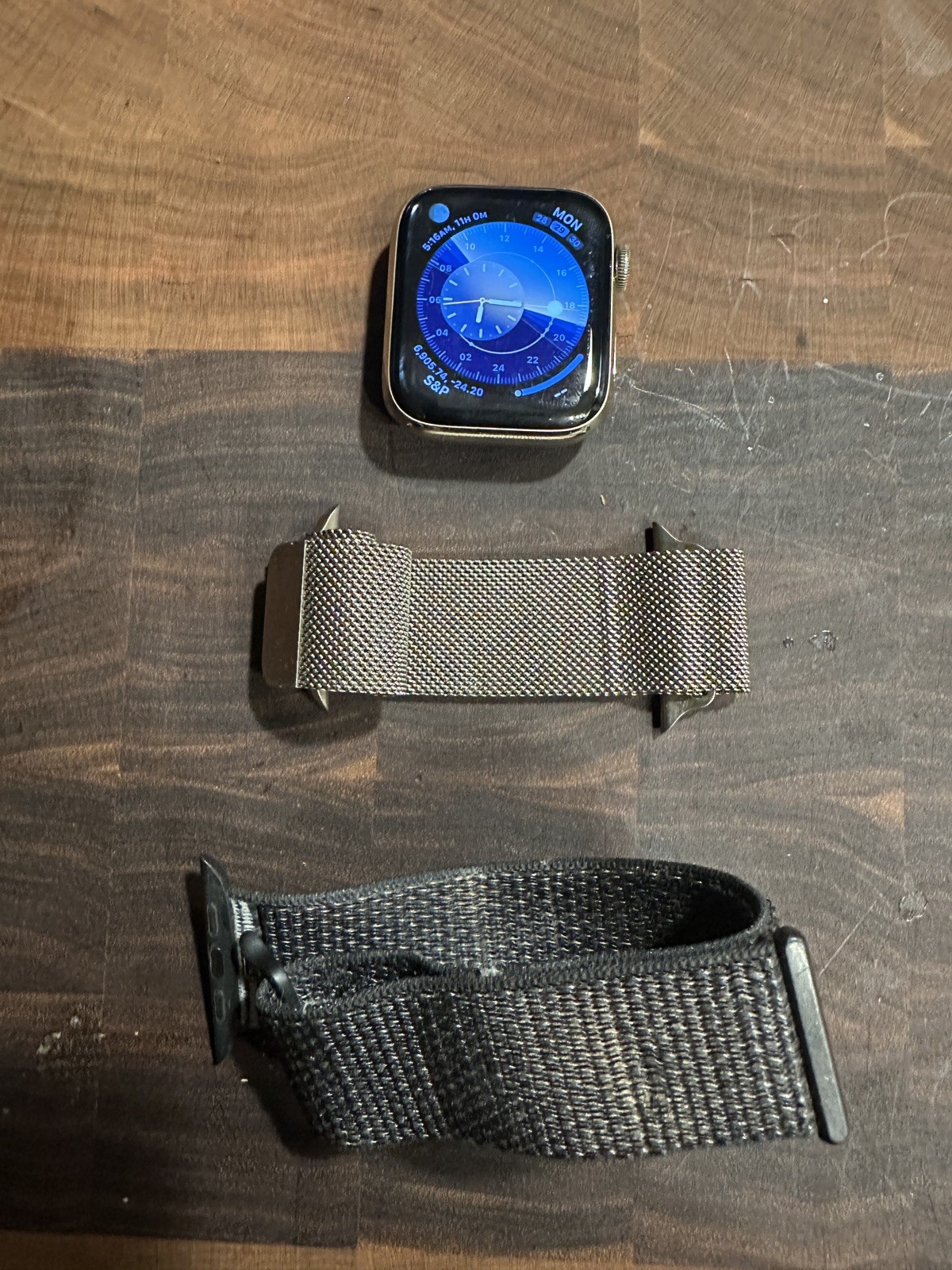 Apple Watch Series 6 44mm Case with Milanese Loop – Gold Stainless Steel,…
