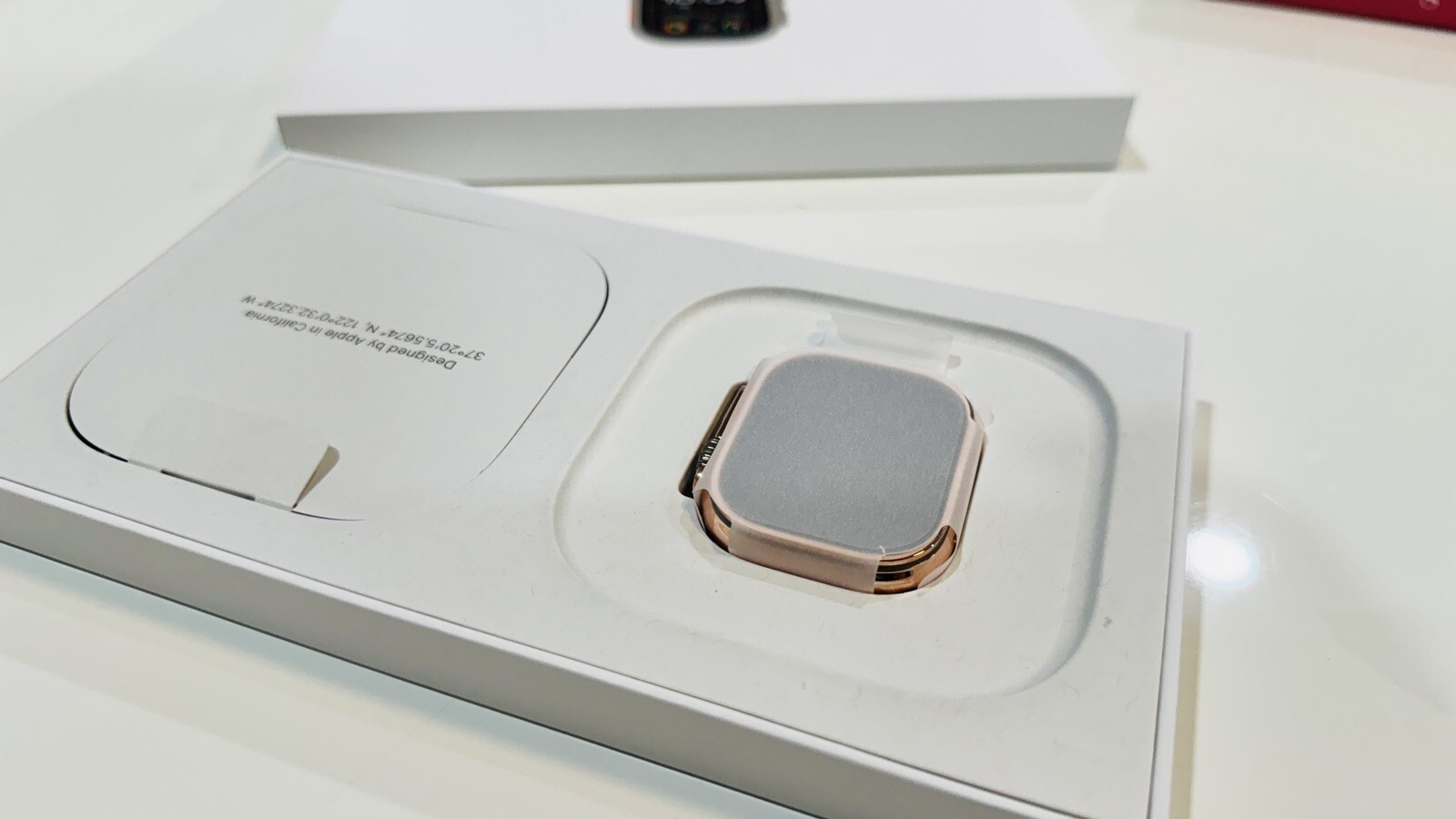 24k ROSE Gold Plated Apple Watch ULTRA 2 49mm Black Leather Band CUSTOM Lux Box