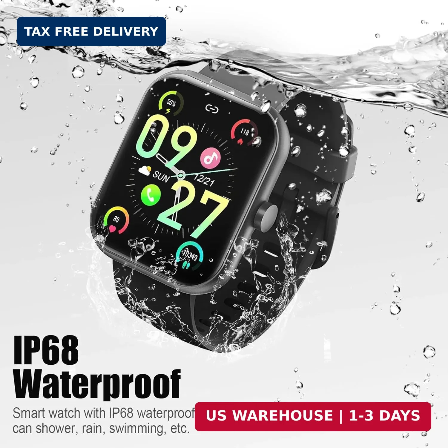 Smart Watch for Men Women (Answer/Make Call), 1.83″ HD Touchscreen Fitness Track
