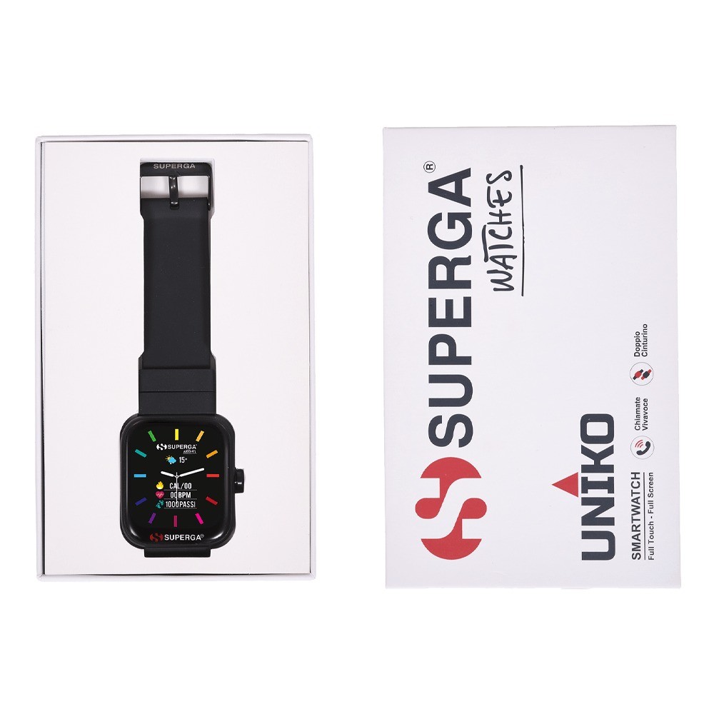 Smartwatch + Strap SUPERGA UNIKO SWT-STC001 Silicone Black + White NEW