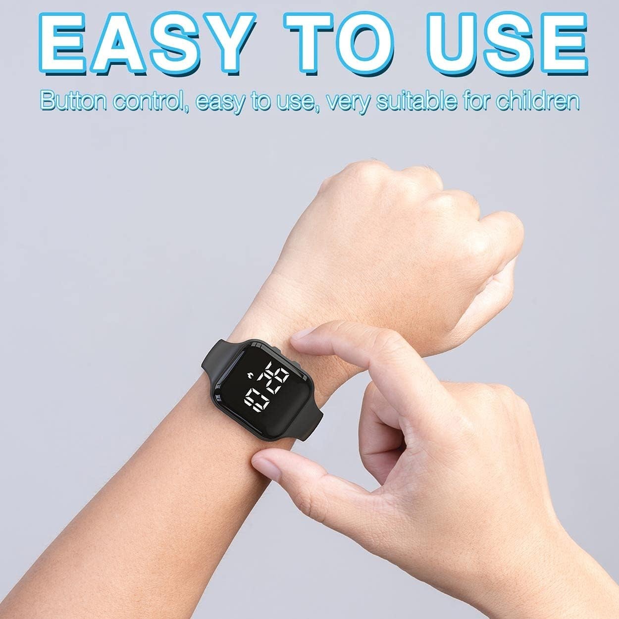 Water-Resistant LED Pedometer Watch for Kids – Activity Tracker & Stopwatch