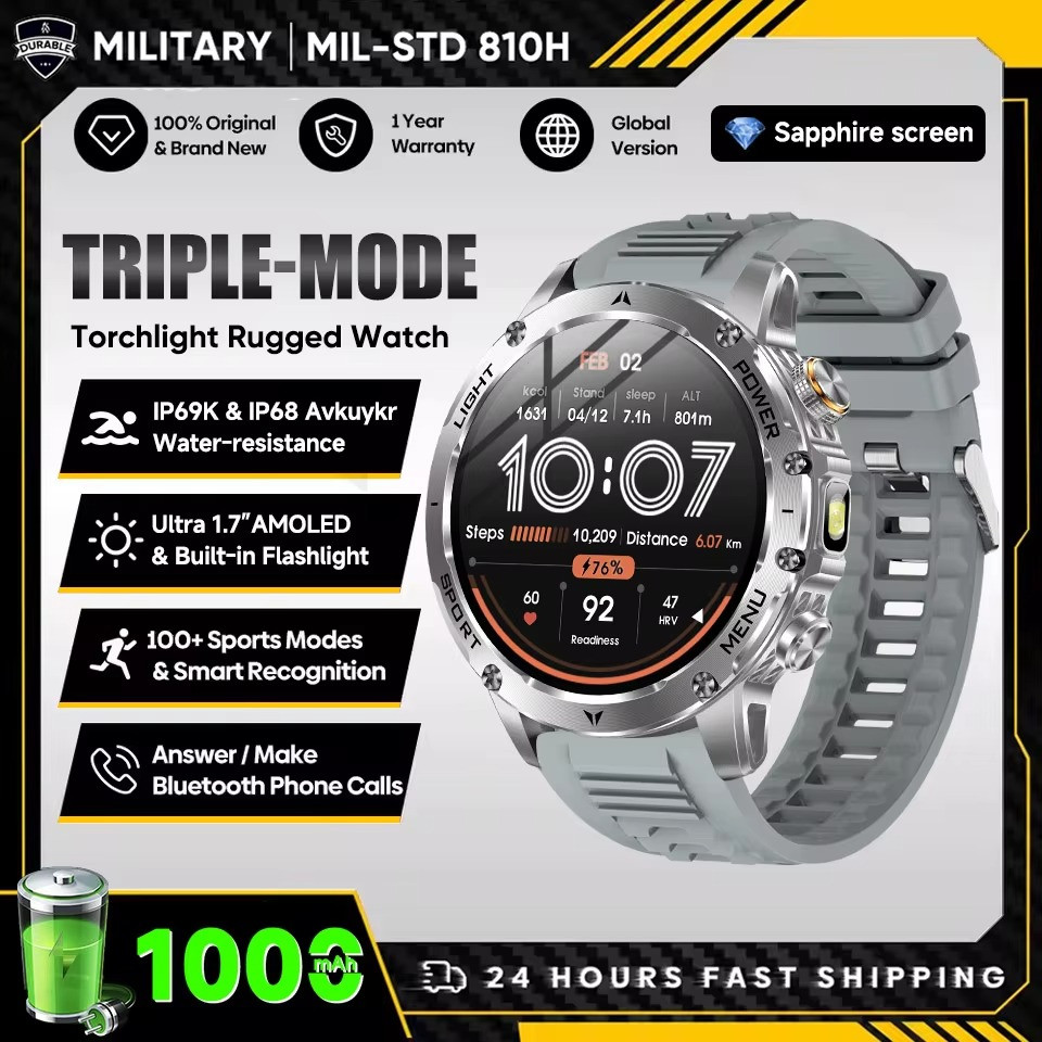 New Military T-Rex 3 Ultra 1000mAh Battery Smart Watch 5ATM Waterproof