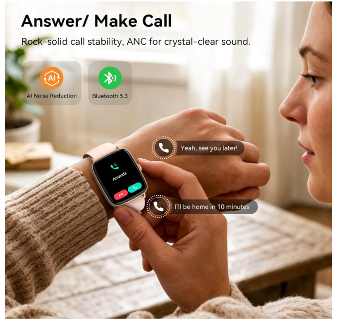 Smart Watch IDW28 for Women, 1.85″ HD AMOLED Fitness Tracker (Answer/Call) (V16