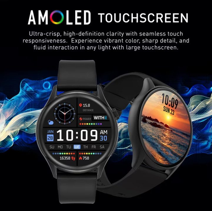 WITHit Deca Smartwatch with AMOLED 1.43″ High-Definition Touchscreen Display