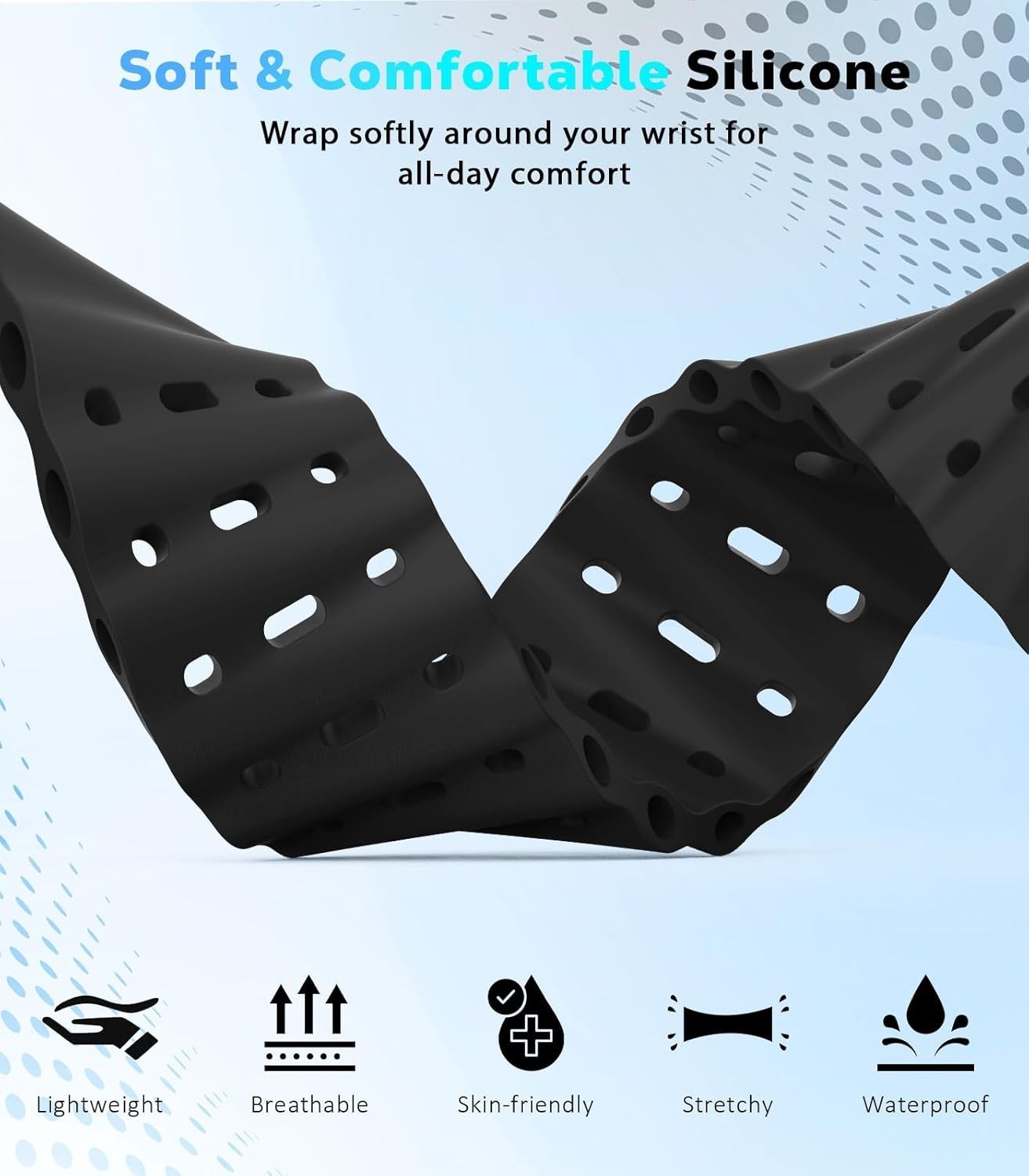 Silicone Sport Watch Strap for Apple Watch Ultra/SE: Breathable Design