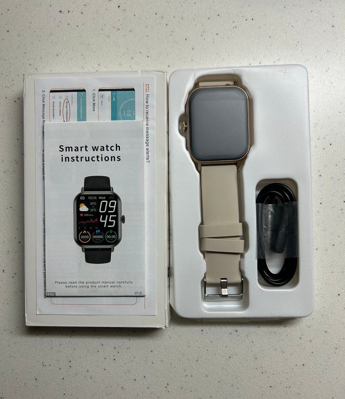 Smart Watch For iOS/Android 1.85” HD Touch Screen Fitness Tracker (Gold)