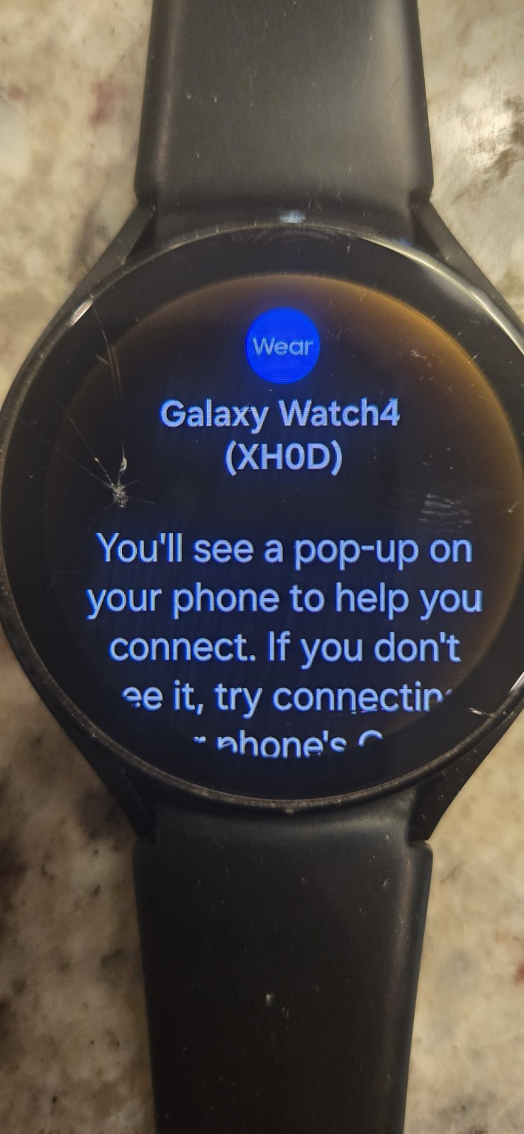 Samsung Galaxy Watch 4 (44mm) – Used, Cracked Screen – Includes Accessories