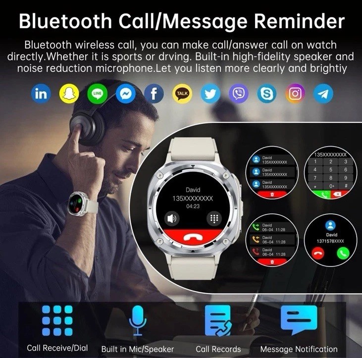 Bluetooth Call Smart Watch Men Fitness Tracker Health Monitor Smartwatch New