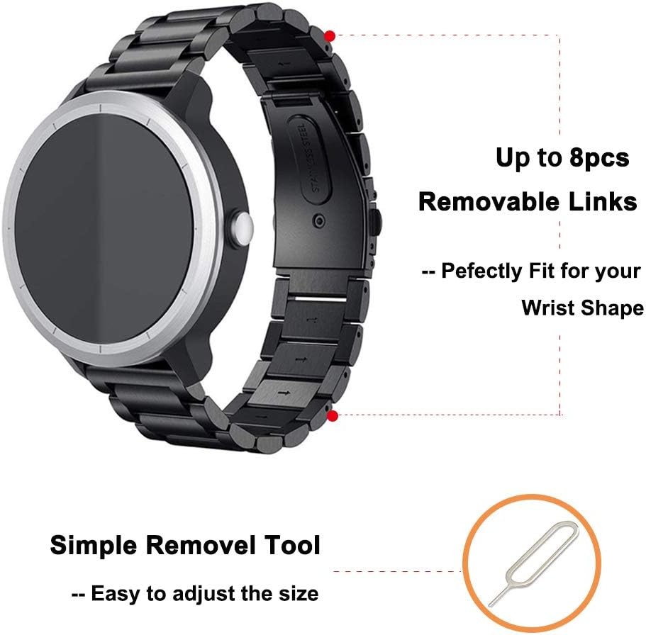 2 Pack Metal + Leather Strap Compatible with Garmin Venu 20mm