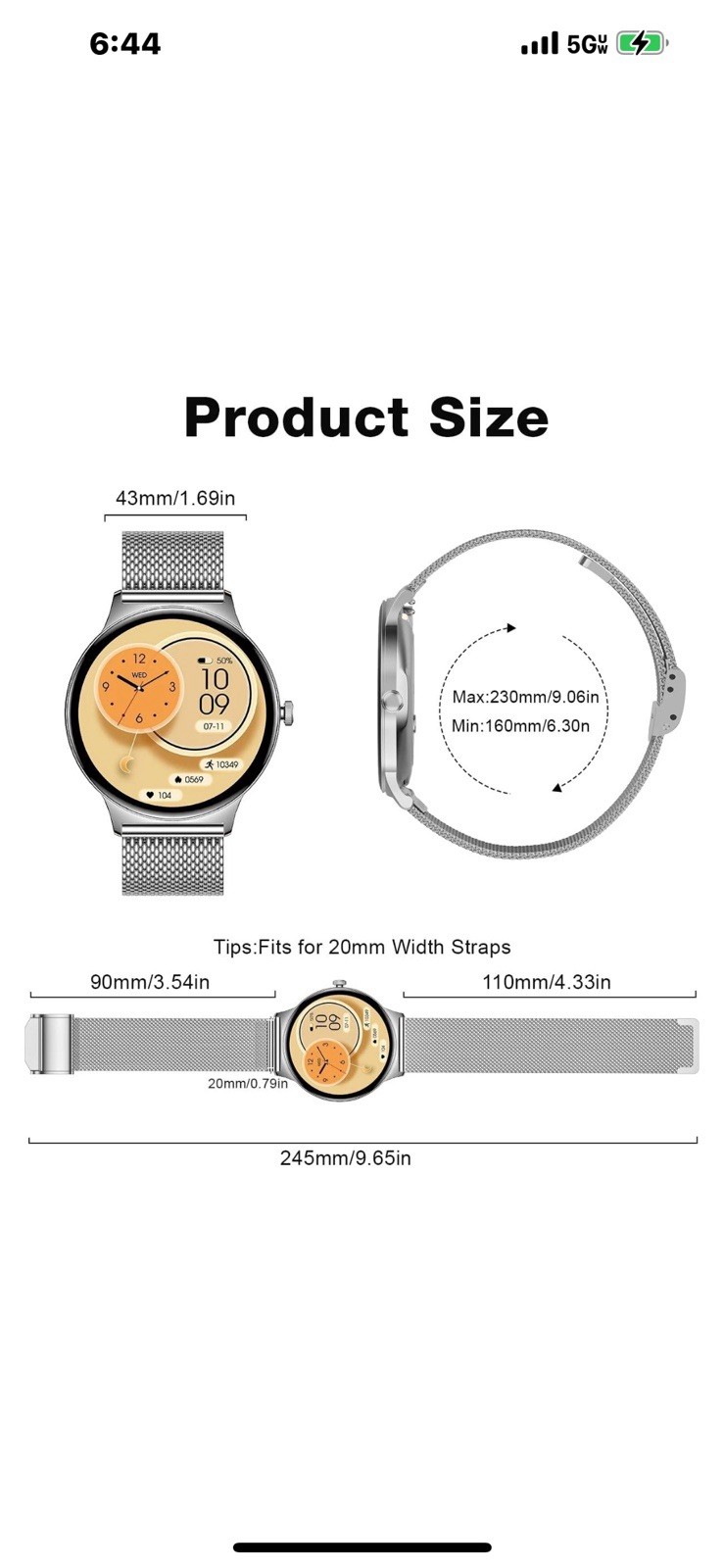 Souyie V89 Smart Watch New In Box