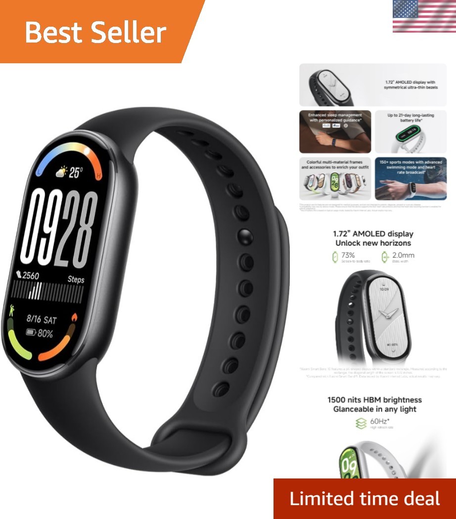 Elevate Your Wellness: Mi Smart Band 10 | 1.72″ AMOLED, Sleep & Activity Monitor