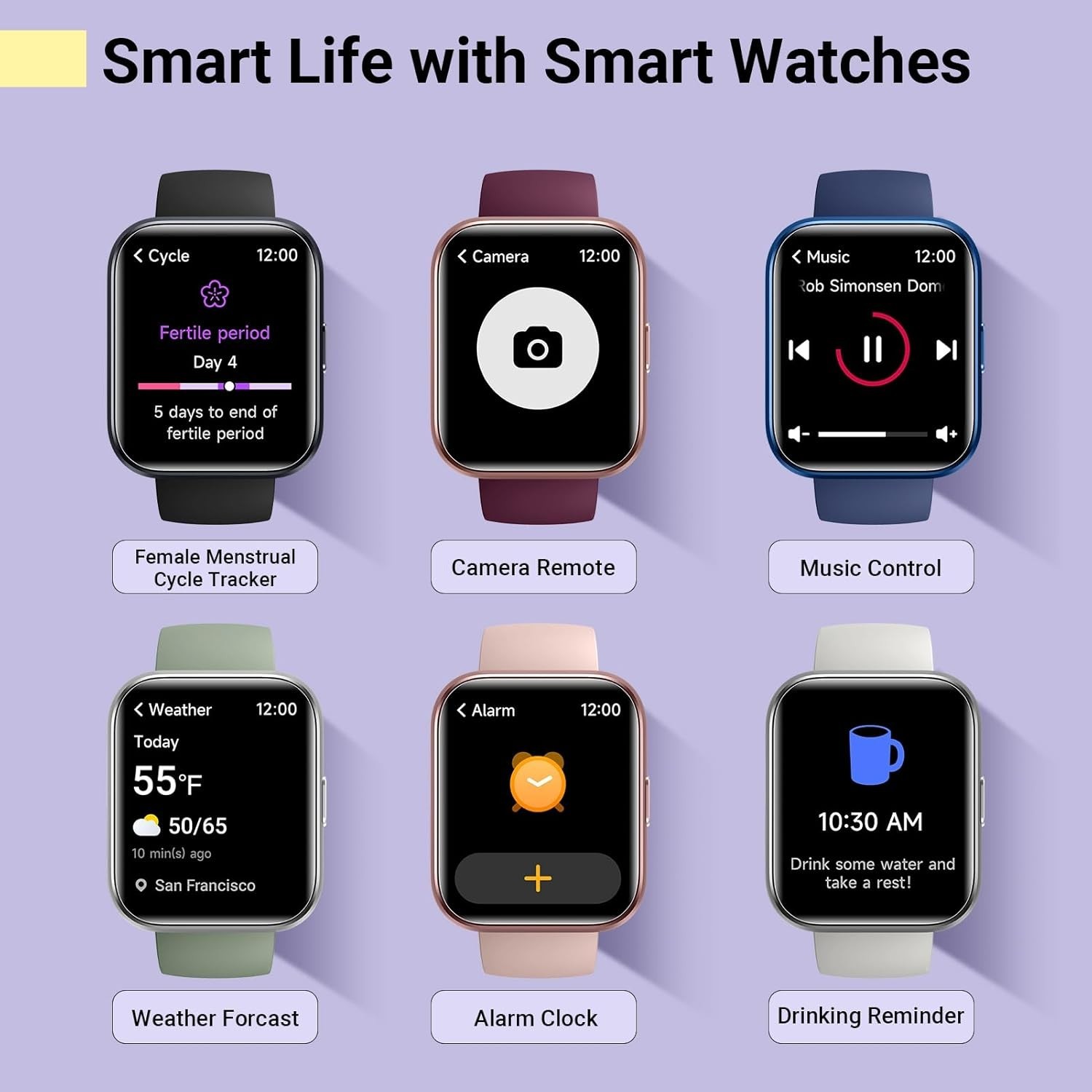 Beautiful 1.8” Fitness Tracker Smartwatch with Alexa – Compatible with iPhone