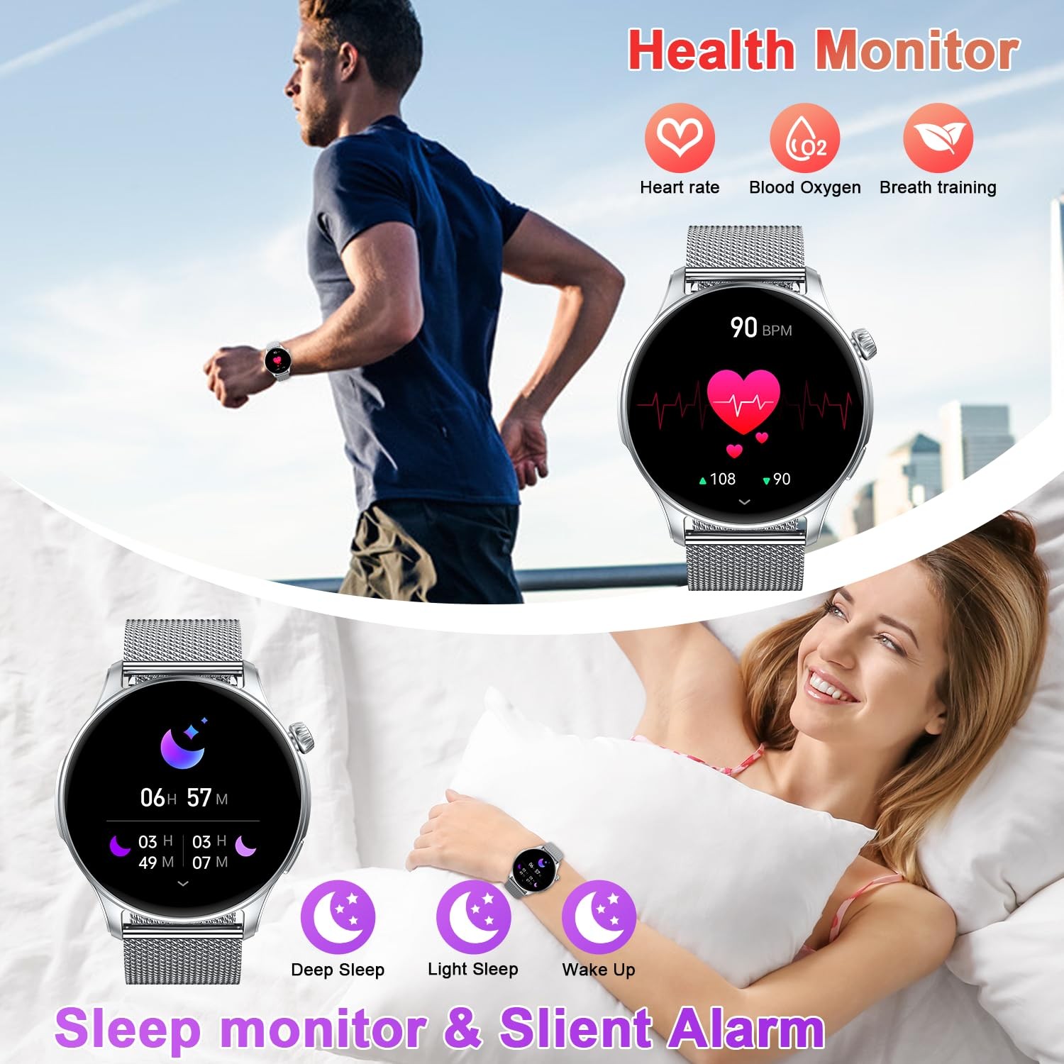 Kimeag Smart Watch for Men Women Fitness Waterproof Make Answer Call Digital …