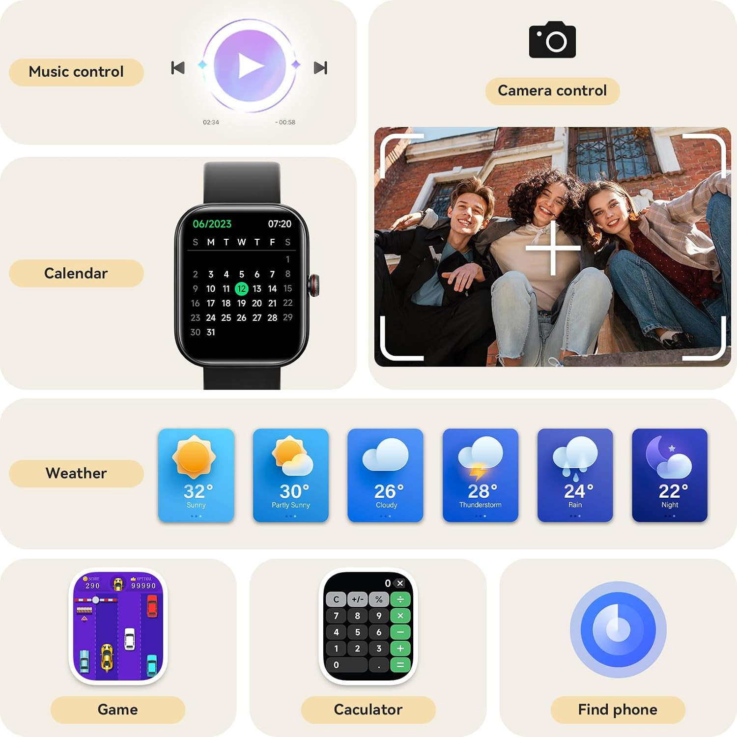 1.91″ Bluetooth Smart Watch Fitness Tracker Call Answer IP68 iOS Android