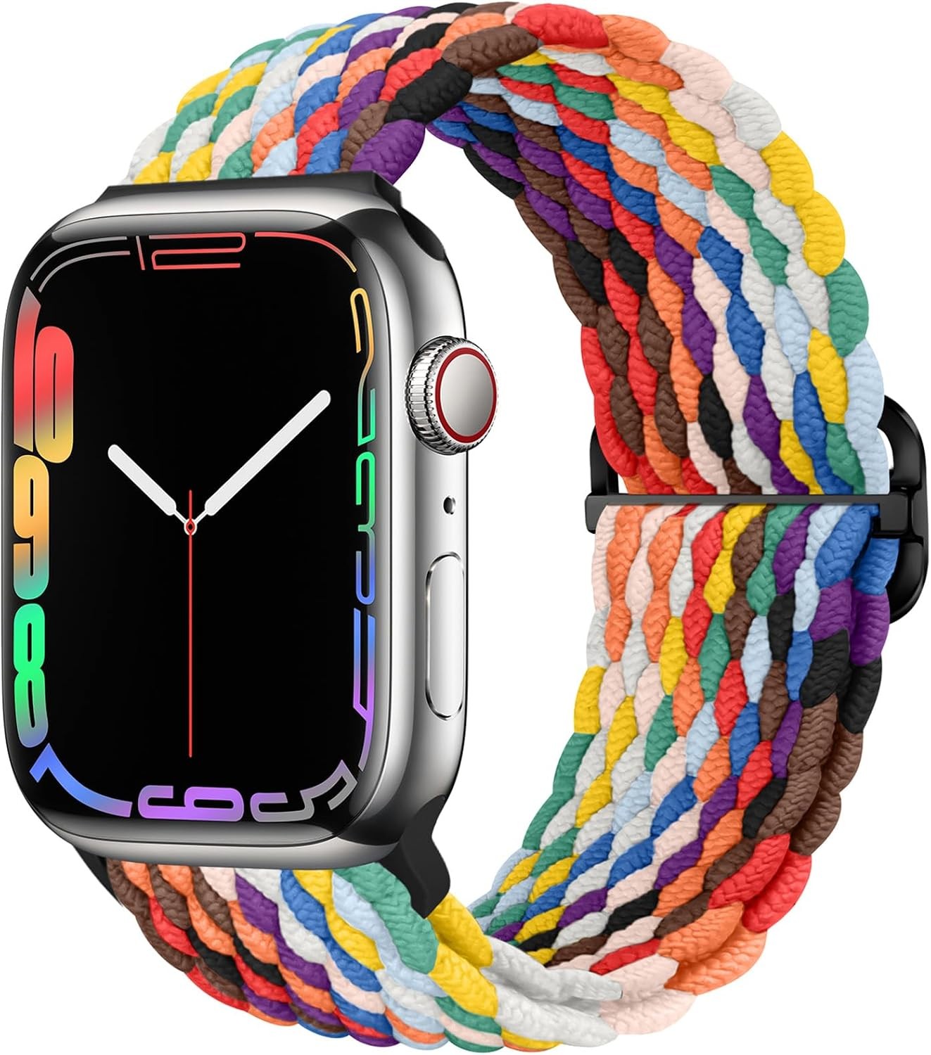 Stretchy Solo Loop Strap Compatible with Apple Watch 49mm 44mm Sport Braided